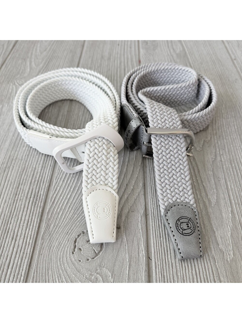 Ghost Golf Woven Stretch Belts Gray White Men’s 36 38 Lot of 2 Golf Belt 47”